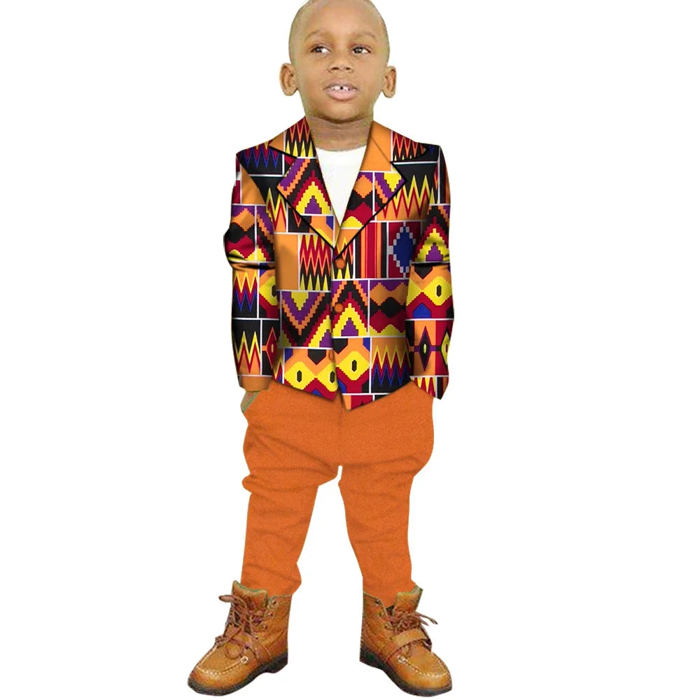 NNEKA Kids 2 Piece African Print Blazer and Pant Set