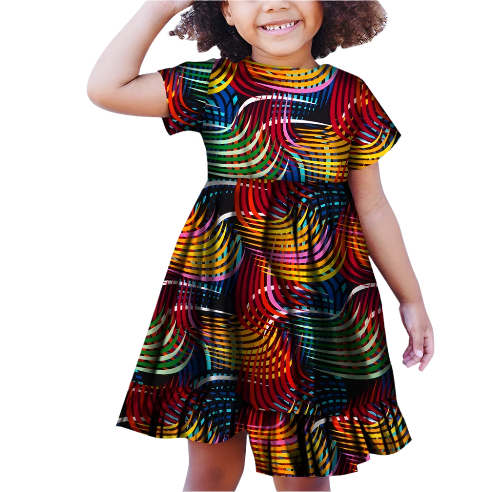 Real Wax African Print Kids Girls Dress